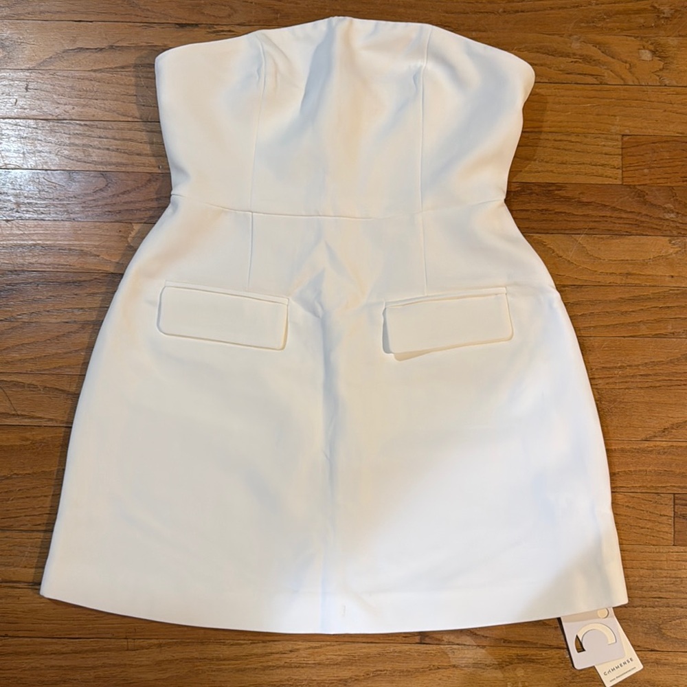 COPY - White strapless mini sheath dress for cocktail